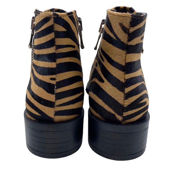 Steven by Steve Madden Bootie Hickory Tiger Black Brown Leather Zip Size 6 - Picture 6 of 9